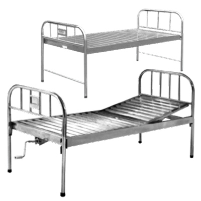 上海躍進不銹鋼醫(yī)用病床手動單搖雙搖床